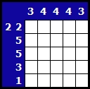 Solve a hanjie picross puzzle, example 1