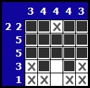 Solve a hanjie picross puzzle, exemple 5