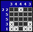 Solve a hanjie picross puzzle, exemple 6